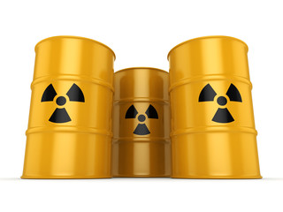 3D rendering radioactive barrels © apopium