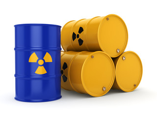 3D rendering radioactive barrels © apopium