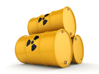 3D rendering radioactive barrels © apopium