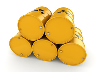 3D rendering radioactive barrels © apopium