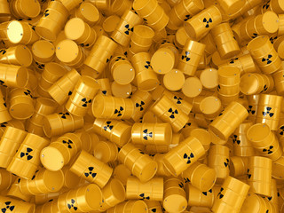 3D rendering radioactive barrels © apopium