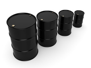 3D rendering black barrels