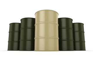 3D rendering khaki barrels