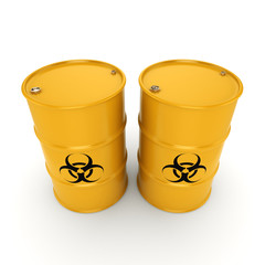 3D rendering biohazard barrels