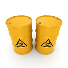 3D rendering biohazard barrels