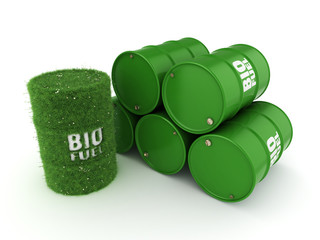 3D rendering barrels of biofuels