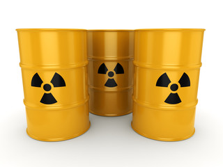 3D rendering radioactive barrels © apopium
