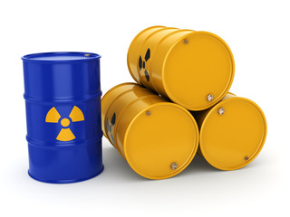 3D rendering radioactive barrels © apopium