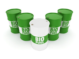 3D rendering barrels of biofuels