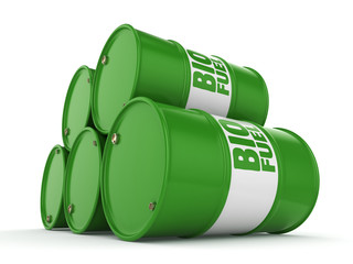 3D rendering barrels of biofuels