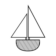 sail boat toy over white background. vector illustration