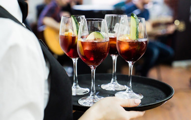 waiter with cocktail