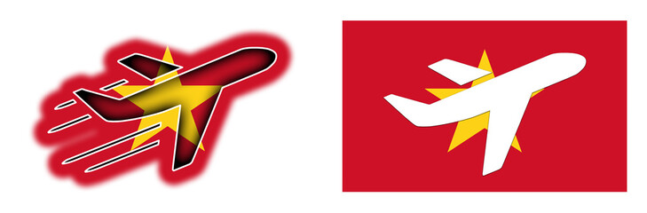 Nation flag - Airplane isolated - Vietnam