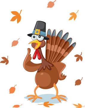 Thanksgiving Turkey Funny Vector Cartoon