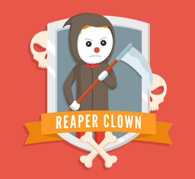 reaper clown logo vector illustration design