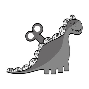 dino animal toy over white background. drawn design. vector illustration