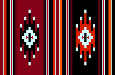 Traditional Symbols Handmade Vintage Weaving Rug Pattern
