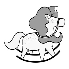 cute horse toy over white background. vector illustration