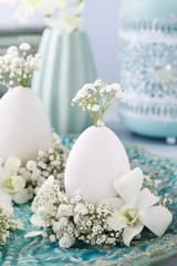 How to make easter floral decoration with goose egg, orchid flow