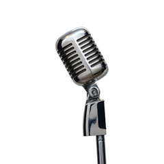 Retro microphone on white background, vintage music instrument c