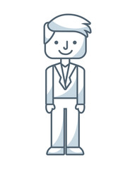 businessman avatar line icon vector illustration design