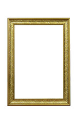 golden vintage frame isolated on white background