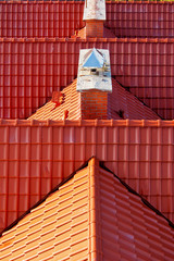 Naklejka premium Red tiles roof