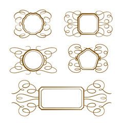 Vector calligraphy frames set