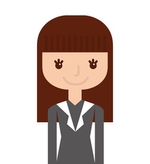 businesswoman avatar line icon vector illustration design