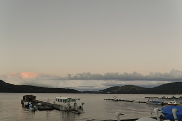 夕焼けの山中湖