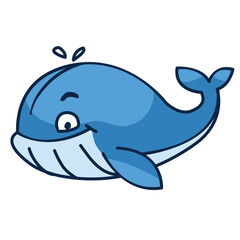 Smiling whale cartoon charactor