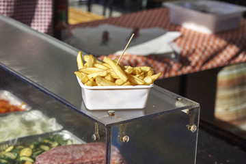 detail of fried potatoes