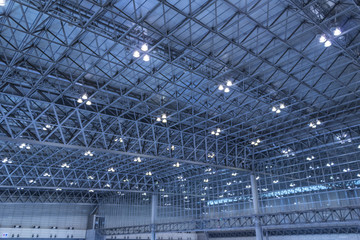 latticed ceiling of exhibition hall