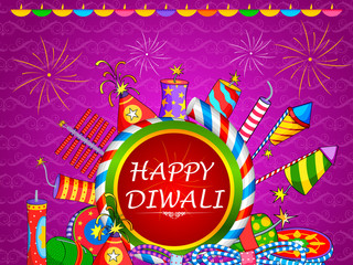 Colorful fire cracker for Happy Diwali holiday of India