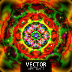 Fototapeta na wymiar Abstract colorful kaleidoscope background. Circle mandala ornament, flower of life.