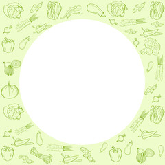 Background with organic food icon set.organic vegetables background. carrots, cabbage, cucumber, beets, pumpkin, eggplant, peppers