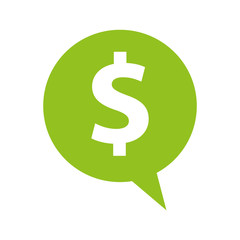 speech bubble with money symbol vector illustration design