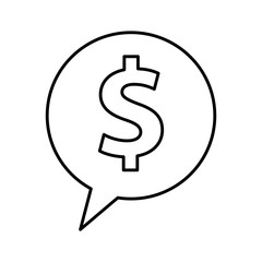 speech bubble with money symbol vector illustration design