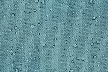 Water drops on a aqua blue background. Abstract background.