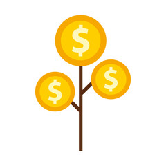 plant with coins money vector illustration design