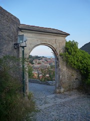 gate at the fortress above Finalborgo village