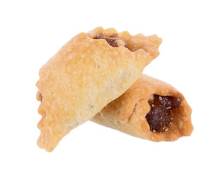 Pineapple flavored cookies on white background