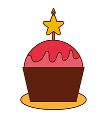 delicious cupcake celebration isolated icon vector illustration design
