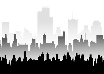 Naklejka premium Morning City Skyline - Vector