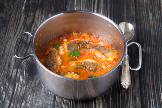 salt cod and chickpeas Italian dish