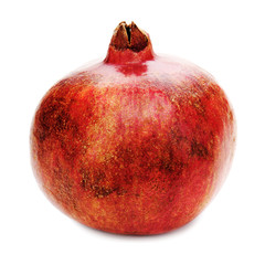 Ripe pomegranate fruit isolated on white background.