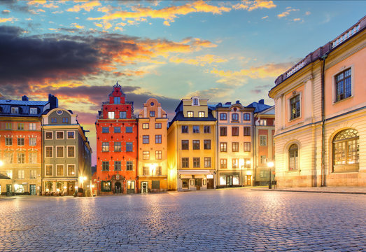 Scenic summer night -  Big Square (Stortorget) in the Old Town (