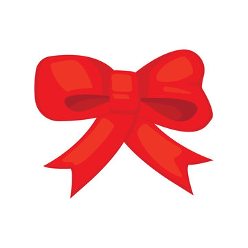 Red bow vector isolated