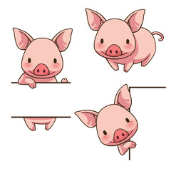 Obraz premium Tiny Piggy sign board