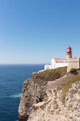 Lighthouse at Sagres at Cabo de São Vicente, Portugal